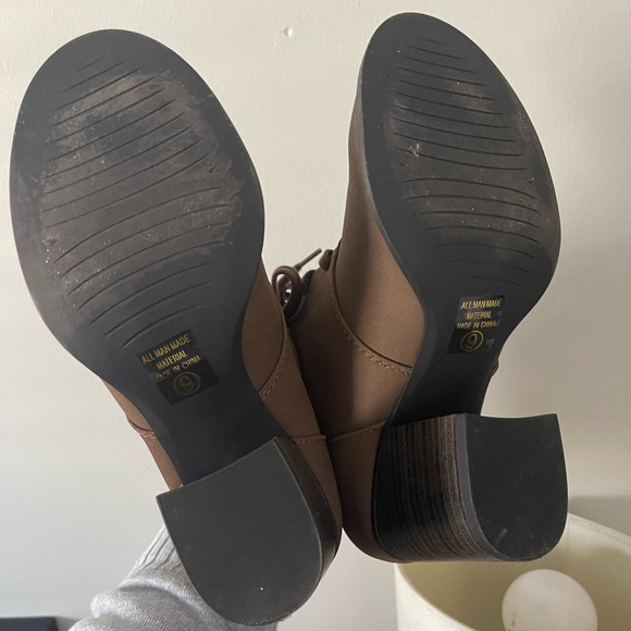 Brown Faux Leather Heeled Booties - Picture 5 of 6